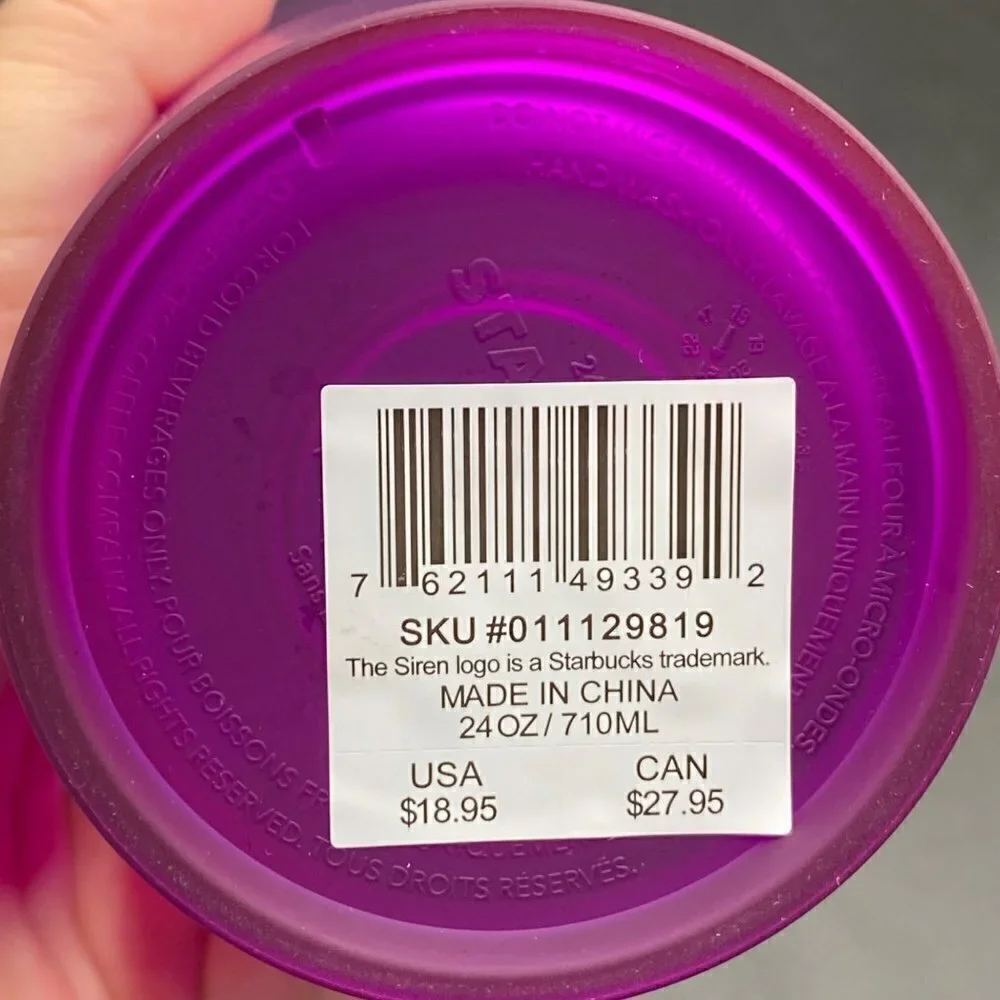 Starbucks Soft Touch Venti Purple 24oz Tumbler